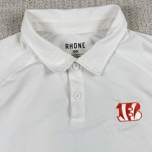 Rhone Men's Large Cincinnati Bengals White Performance Golf Polo Shirt